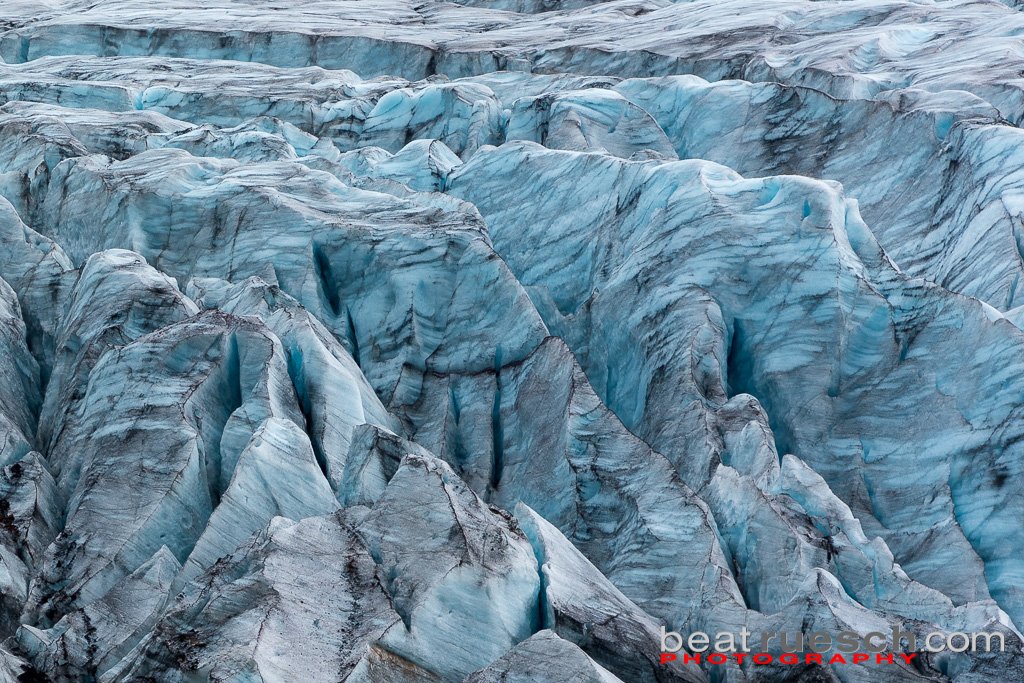 Struktur des Svínafellsjökull Gletschers
